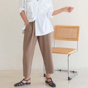 Rachel Pally Linen Jules Pant - Medium - Hazelnut